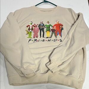 Friends Holiday Graphic Crewneck Sweatshirt - Cream